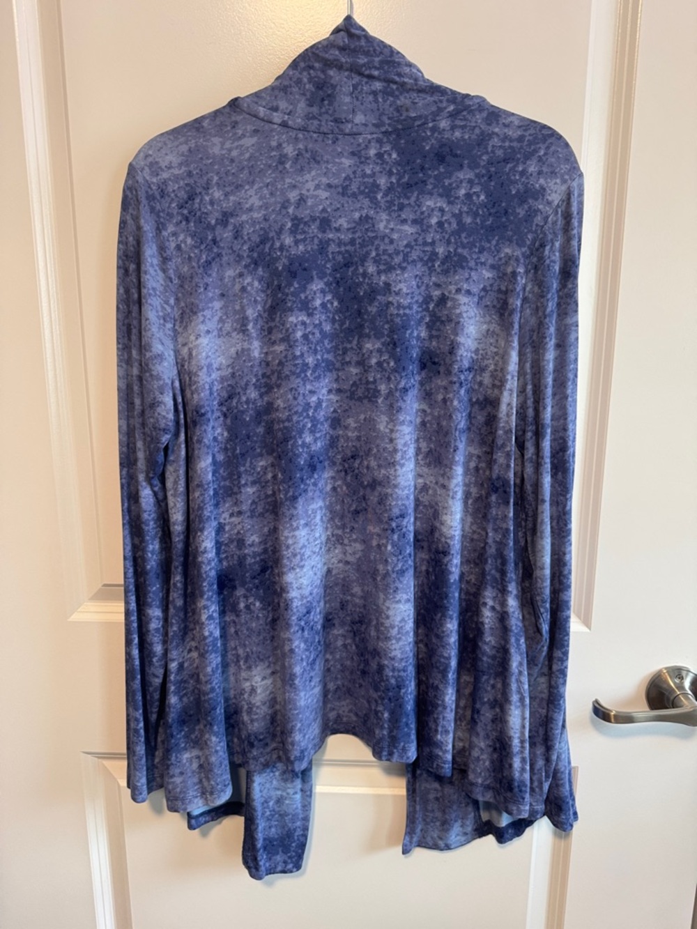 LOGO Soft Blue marbled effect Open Cardigan. NWOT. Size L - Picture 5 of 6